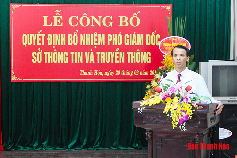Đồng chí Nguyễn Văn Tước giữ chức vụ Phó Giám đốc Sở Thông tin và Truyền thông
