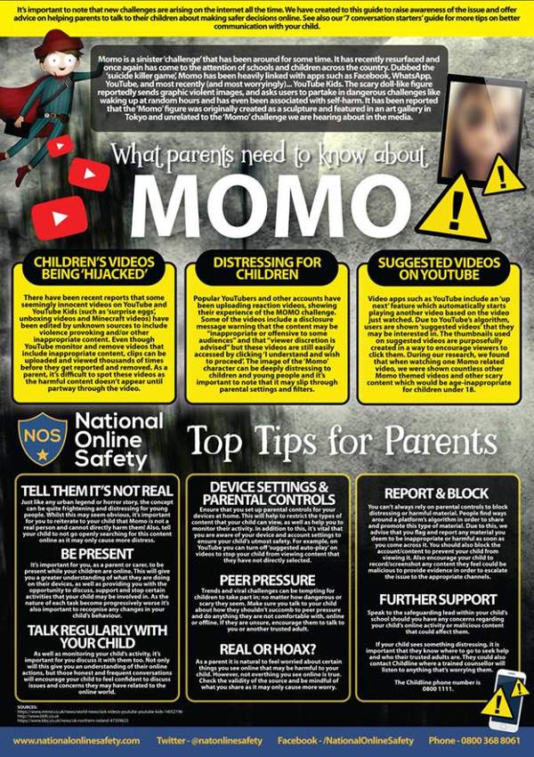 “Thử thách Momo” kinh dị trên YouTube có thể khiến trẻ tự sát