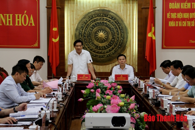 Đoàn kiểm tra của Ban Chỉ đạo Trung ương về thực hiện Nghị quyết số 24- NQ/TW và Chỉ thị số 45 – CT/TW làm việc tại Thanh Hóa