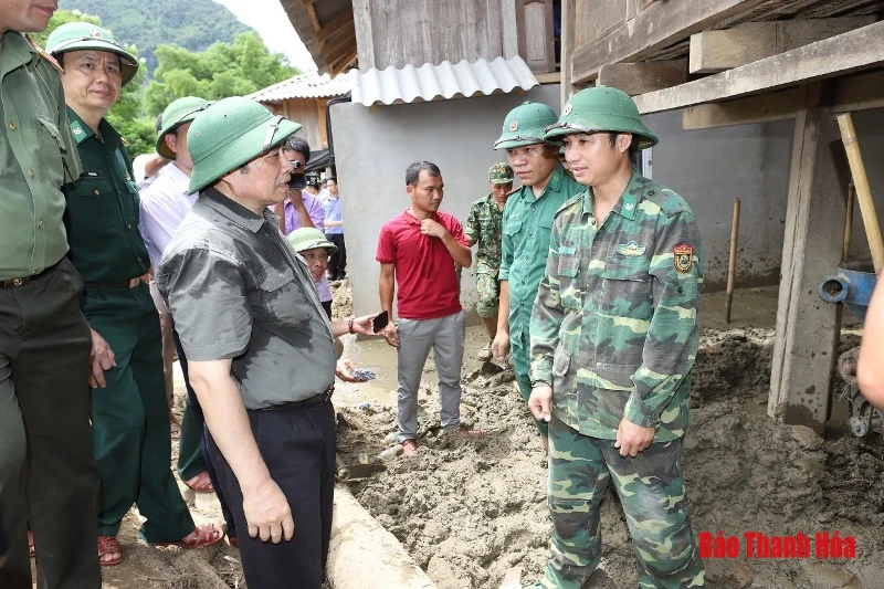 Đồng chí Trưởng Ban Tổ chức Trung ương Phạm Minh Chính thăm, kiểm tra công tác khắc phục hậu quả mưa lũ tại Thanh Hóa