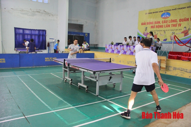 Gần 150 VĐV tranh tài tại giải bóng bàn, cầu lông, quần vợt TP Thanh Hóa mở rộng 2019