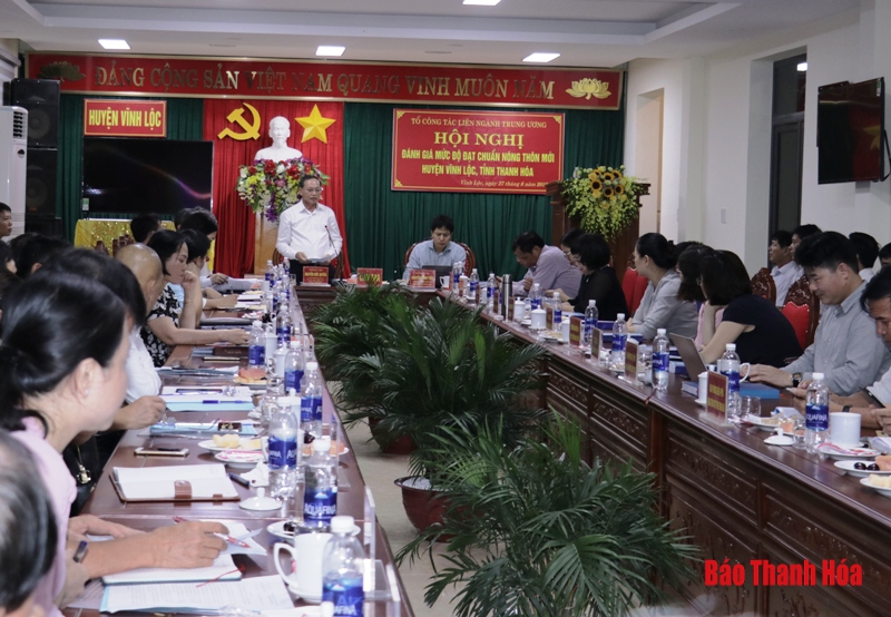 Đoàn công tác của Văn phòng Điều phối Xây dựng Nông thôn mới kiểm tra, đánh giá mức độ đạt chuẩn Nông thôn mới huyện Vĩnh Lộc