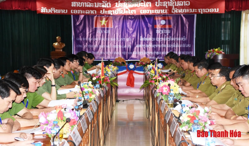 Giao ban công tác phối hợp bảo đảm ANTT năm 2019 giữa Công an tỉnh Thanh Hóa và Công an tỉnh Hủa Phăn (Lào)