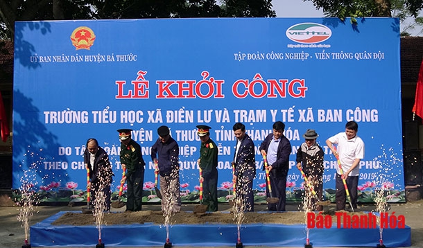 Viettel Thanh Hóa khởi công xây dựng trường tiểu học và trạm y tế tại huyện Bá Thước