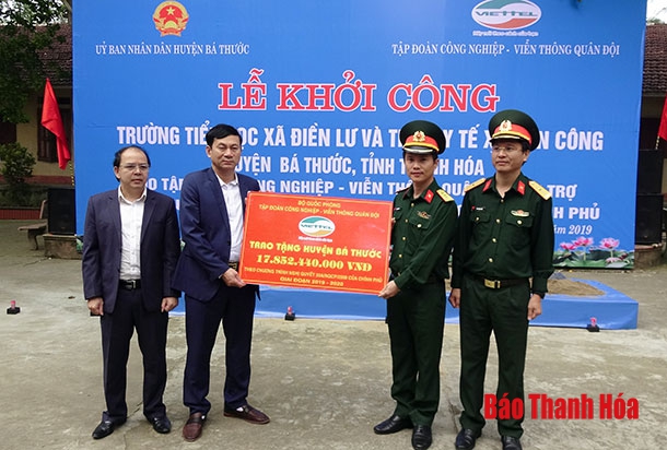 Viettel Thanh Hóa khởi công xây dựng trường tiểu học và trạm y tế tại huyện Bá Thước