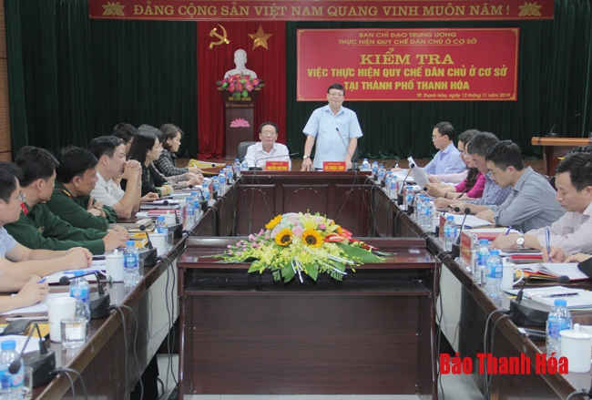 Kiểm tra việc thực hiện Quy chế dân chủ ở cơ sở tại TP Thanh Hóa