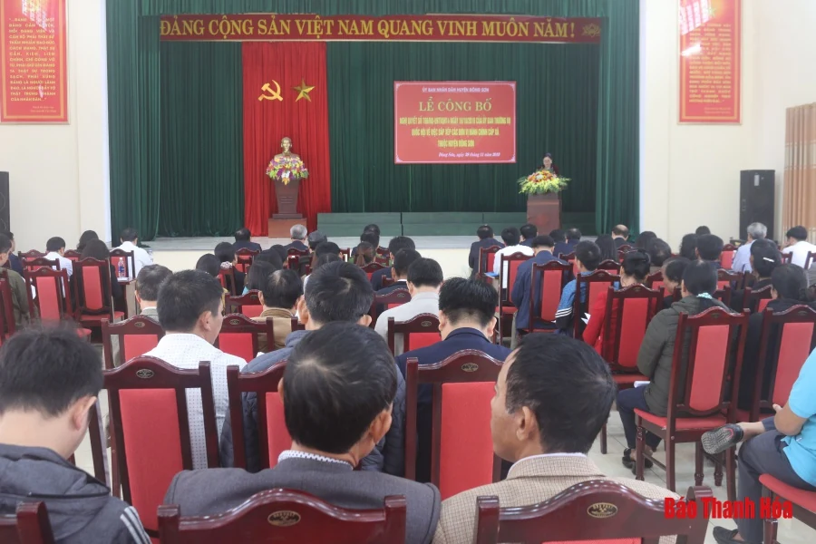 Huyện Đông Sơn công bố Nghị quyết số 786/NQ-UBTVQH14 về sắp xếp các đơn vị hành chính cấp xã