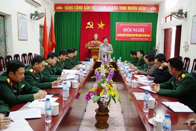 Đảng ủy Quân sự huyện Hoằng Hóa ra Nghị quyết lãnh đạo thực hiện nhiệm vụ năm 2020
