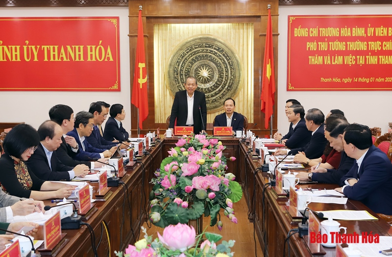 Phó Thủ tướng Thường trực Chính phủ Trương Hòa Bình thăm và làm việc tại Thanh Hoá