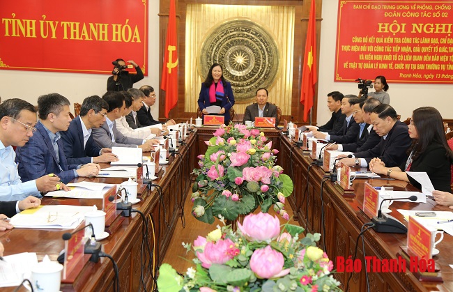Đoàn công tác số 2 của Ban Chỉ đạo Trung ương về phòng, chống tham nhũng công bố kết quả kiểm tra tại Thanh Hóa