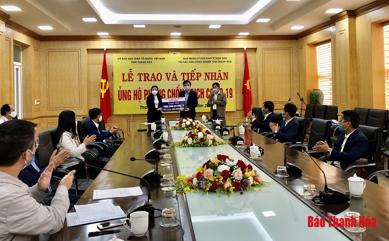 Các doanh nghiệp thuộc Ban Quản lý KKT Nghi Sơn và các khu công nghiệp tỉnh Thanh Hóa ủng hộ phòng, chống dịch COVID-19