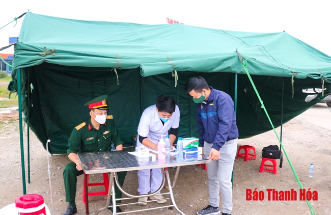 Hoằng Hóa thành lập 4 chốt kiểm tra y tế liên ngành phòng, chống dịch COVID-19
