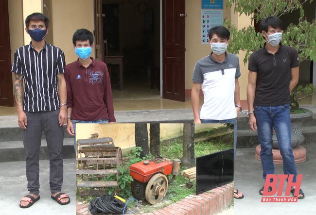 Công an huyện Hậu Lộc bắt giữ 4 đối tượng trộm cắp tài sản