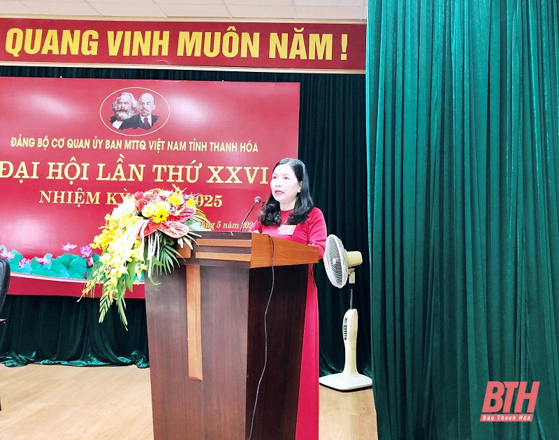 Đại hội Đảng bộ cơ quan Ủy ban MTTQ tỉnh Thanh Hoá lần thứ XXVI