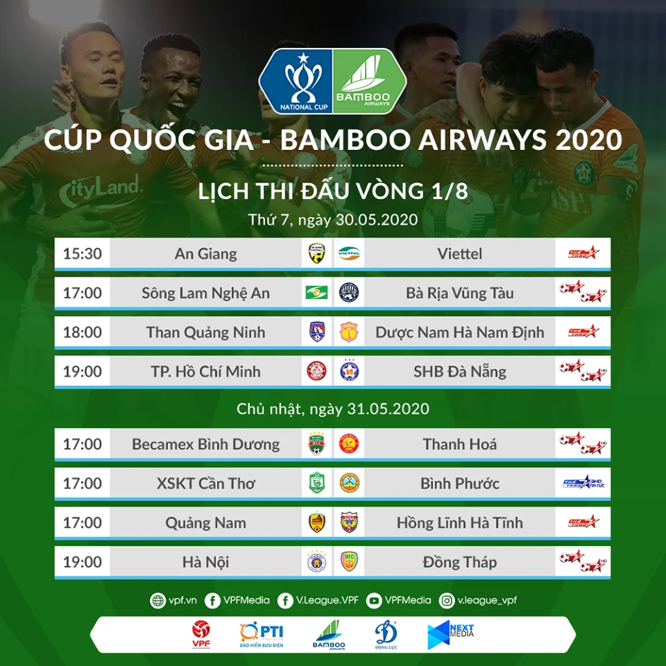 Vòng 1/8 Cúp Quốc gia Bamboo Airway 2020: Tâm điểm sân Gò Đậu!