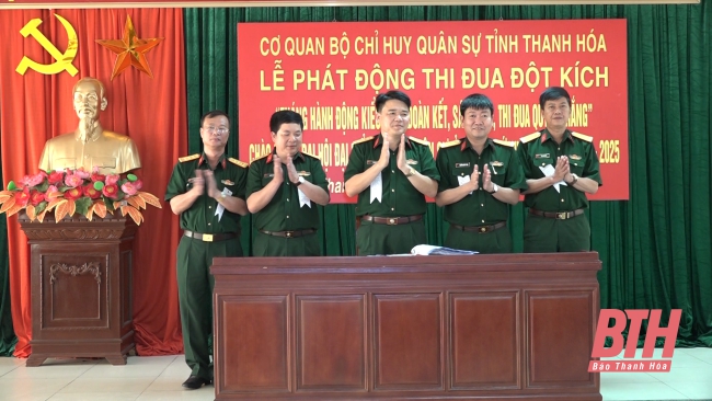 Bộ CHQS tỉnh Thanh Hóa phát động thi đua chào mừng Đại hội Đại biểu quân sự tỉnh lần thứ XIV