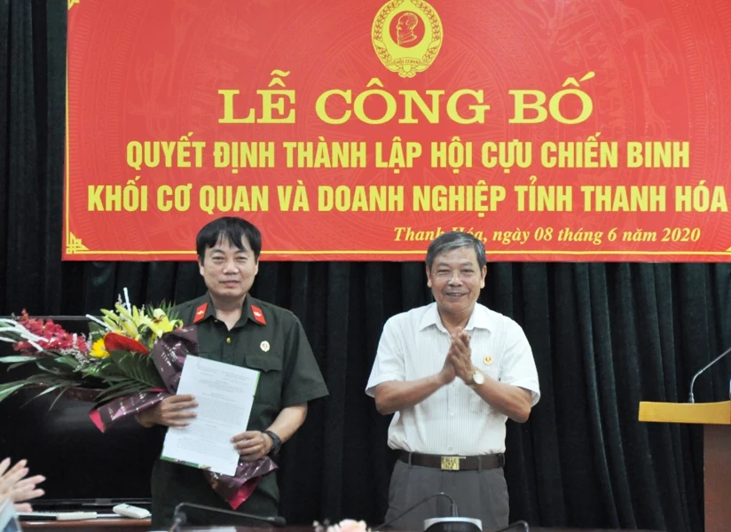 Công bố quyết định thành lập Hội Cựu chiến binh Khối Cơ quan và Doanh nghiệp tỉnh Thanh Hóa