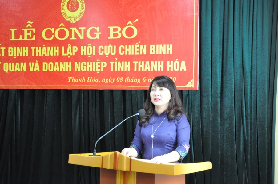 Công bố quyết định thành lập Hội Cựu chiến binh Khối Cơ quan và Doanh nghiệp tỉnh Thanh Hóa
