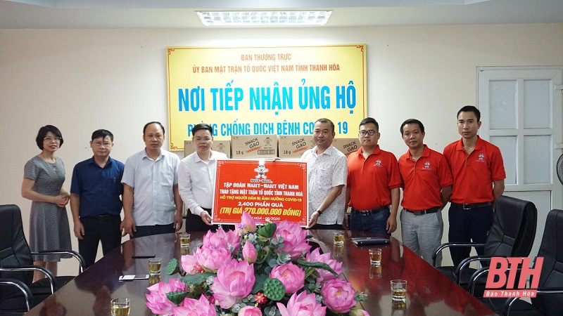 Ban Thường trực Ủy ban MTTQ tỉnh tiếp nhận ủng hộ từ Tập đoàn Want