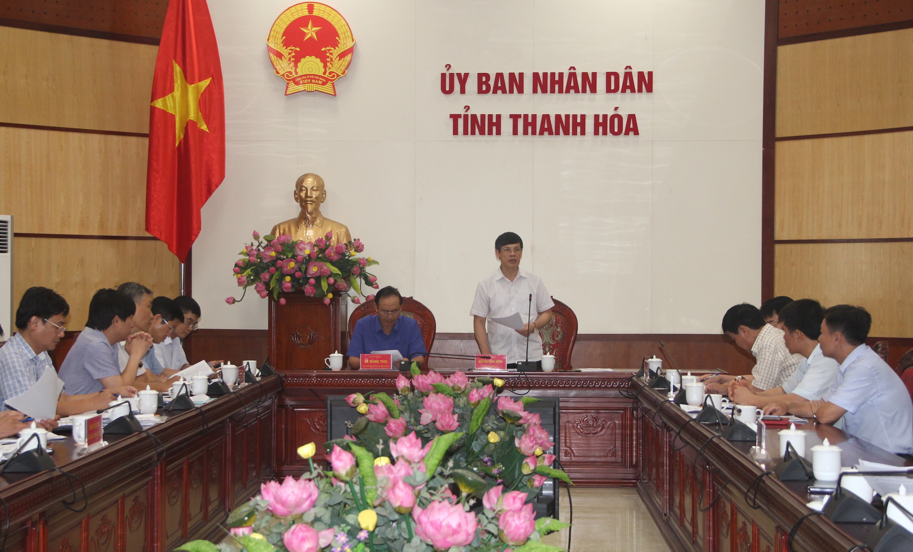 Giao ban tiến độ giải phóng mặt bằng tuyến đường bộ cao tốc Bắc Nam giữa Bộ Giao thông – Vận tải và UBND tỉnh Thanh Hóa