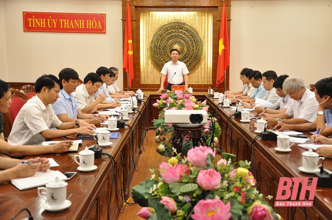 Đánh giá tiến độ triển khai các hoạt động kỷ niệm 90 năm Ngày thành lập Đảng bộ tỉnh Thanh Hóa