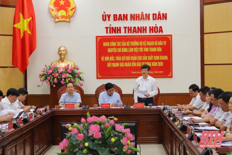 Bộ trưởng Bộ Kế hoạch và Đầu tư Nguyễn Chí Dũng làm việc tại Thanh Hóa