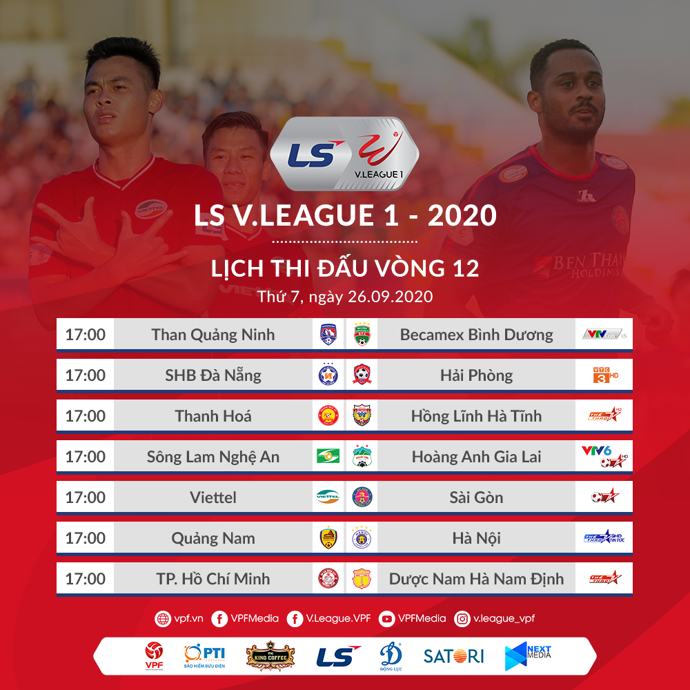 Vòng 12 LS V.League 2020: “Đại chiến” vì mục tiêu top 8