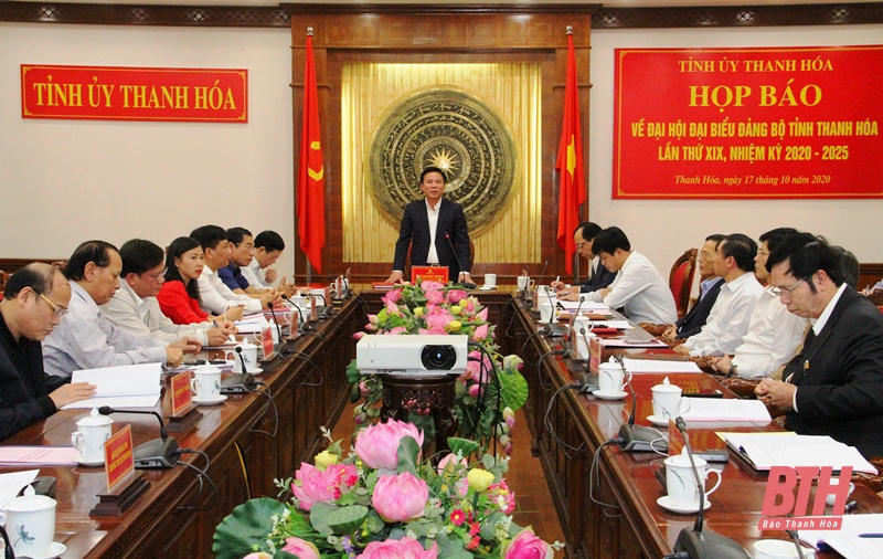 Họp báo về Đại hội Đảng bộ tỉnh Thanh Hóa lần thứ XIX, nhiệm kỳ 2020-2025