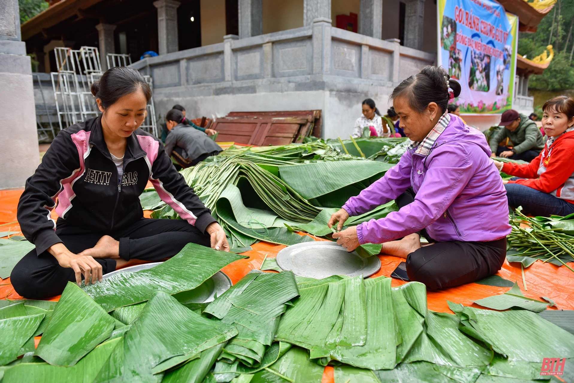 Bà con xứ Thanh gói bánh chưng gửi về tâm lũ