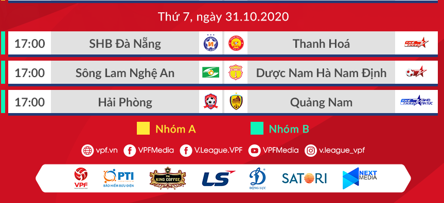 Vòng 5 nhóm B - LS V.League 2020: DNH Nam Định hay Quảng Nam sẽ xuống hạng?