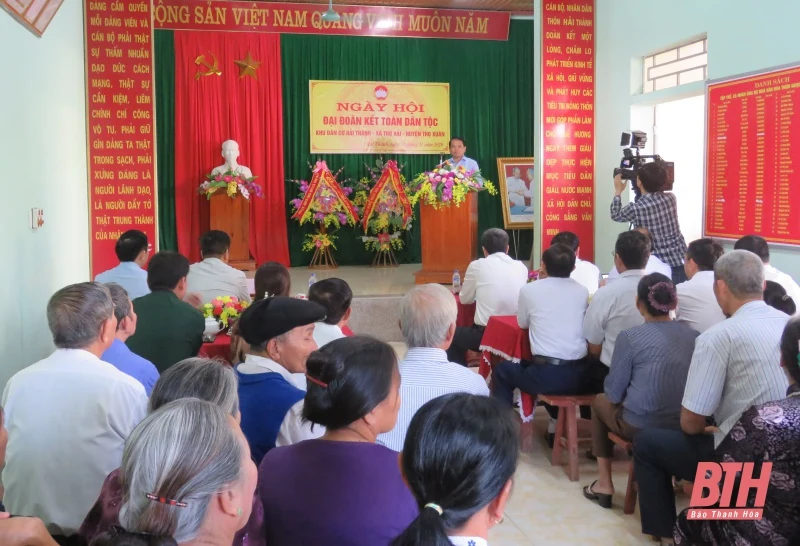 Trưởng ban Tổ chức Tỉnh uỷ Nguyễn Văn Hùng, dự Ngày hội Đ ại đoàn kết toàn dân tại huyện Thọ Xuân