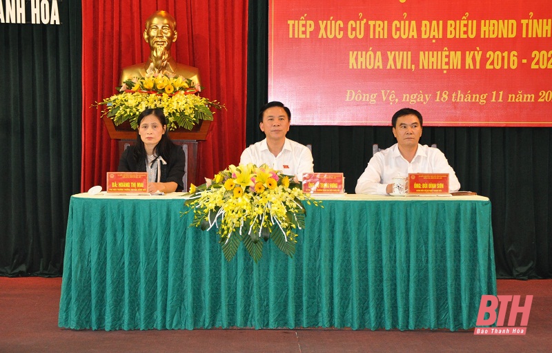 Đồng chí Đỗ Trọng Hưng, Bí thư Tỉnh ủy, Trưởng đoàn ĐBQH tỉnh tiếp xúc cử tri TP Thanh Hóa