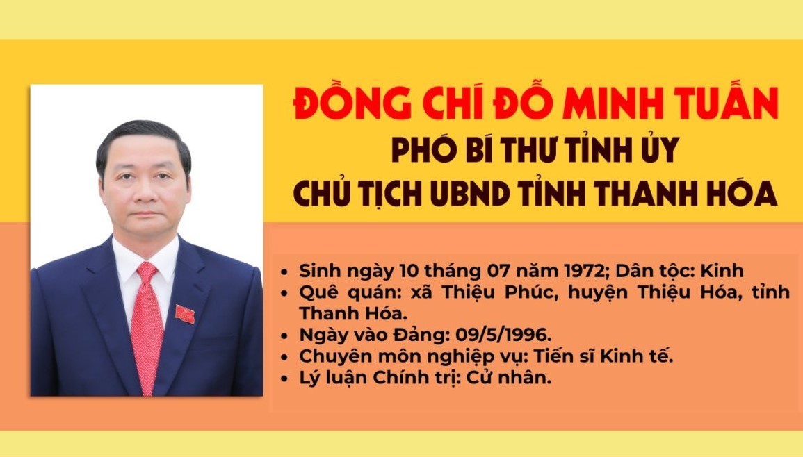 Đồng chí Đỗ Minh Tuấn, Phó Bí thư Tỉnh ủy, được bầu giữ chức Chủ tịch UBND tỉnh Thanh Hóa