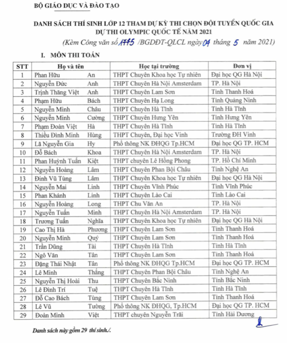 12 học sinh xuất sắc tỉnh Thanh Hóa lọt vào top 144 thí sinh được miễn thi tốt nghiệp, vào thẳng đại học