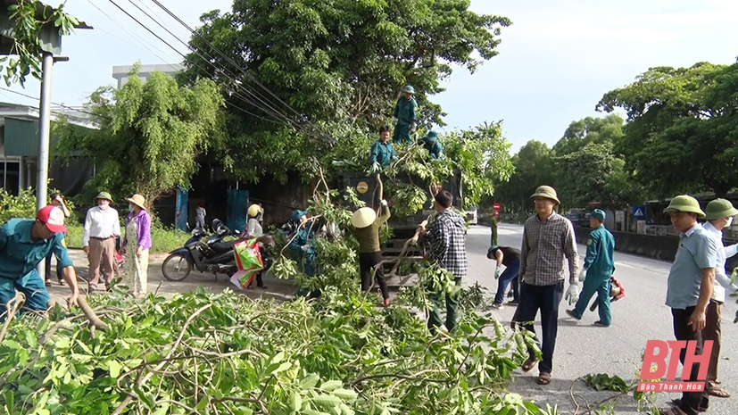 Thị xã Nghi Sơn ra quân giải tỏa hành lang an toàn giao thông đường bộ, đường sắt