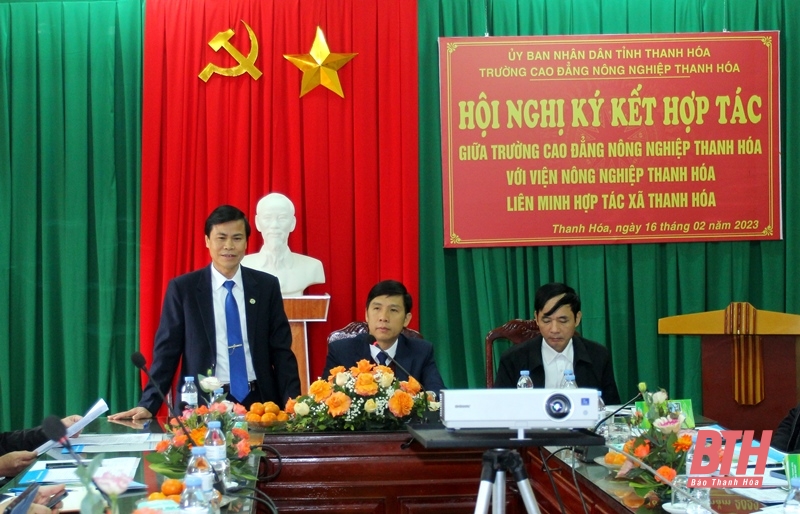Ký kết hợp tác giữa Trường CĐ Nông nghiệp Thanh Hóa với Viện Nông nghiệp Thanh Hóa và Liên minh HTX tỉnh