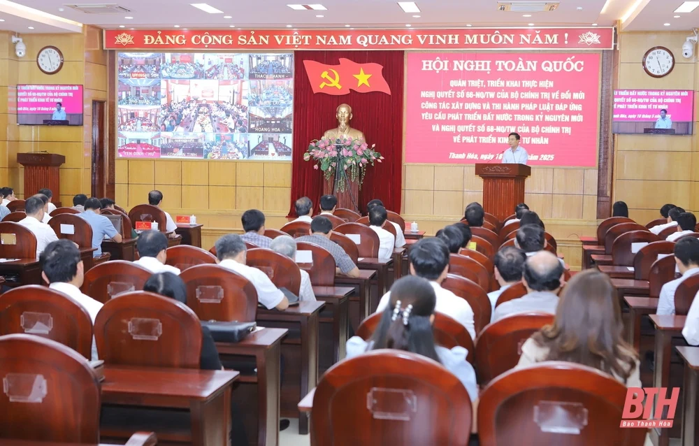 Hơn 51 nghìn đại biểu trên địa bàn Thanh Hóa dự hội nghị quán triệt Nghị quyết số 66 và Nghị quyết số 68 của Bộ Chính trị
