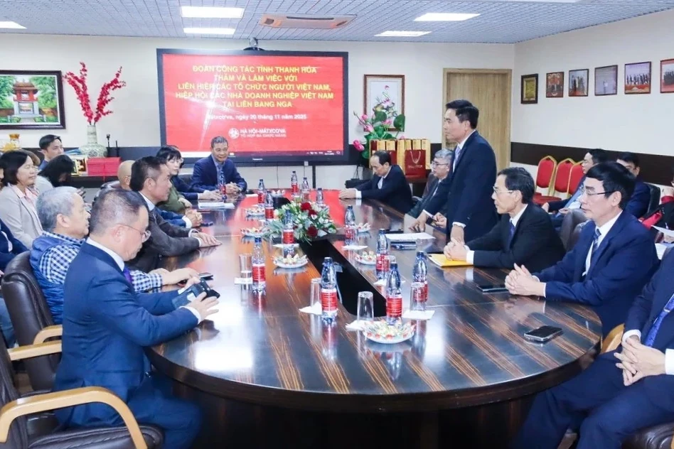 Đoàn công tác cấp cao tỉnh Thanh Hóa làm việc với Liên hiệp các tổ chức người Việt Nam và Hiệp hội các nhà doanh nghiệp Việt Nam tại Liên bang Nga