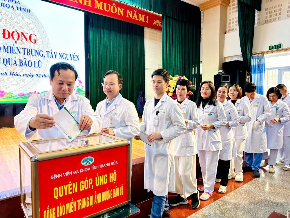 Bệnh viện Đa khoa tỉnh Thanh Hóa phát động ủng hộ đồng bào miền Trung, Tây Nguyên khắc phục hậu quả do mưa lũ