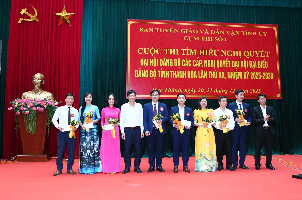 Tổng kết và trao giải Cuộc thi tìm hiểu Nghị quyết Đại hội Đảng bộ các cấp - Cụm thi số I