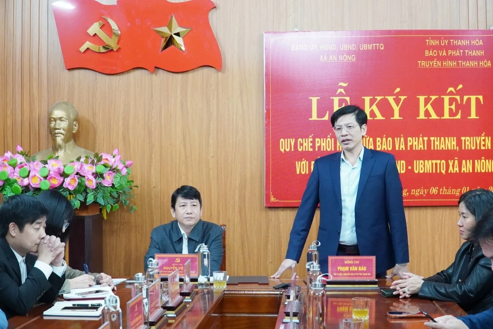 Xã An Nông và Báo và PTTH Thanh Hóa ký kết quy chế phối hợp tuyên truyền