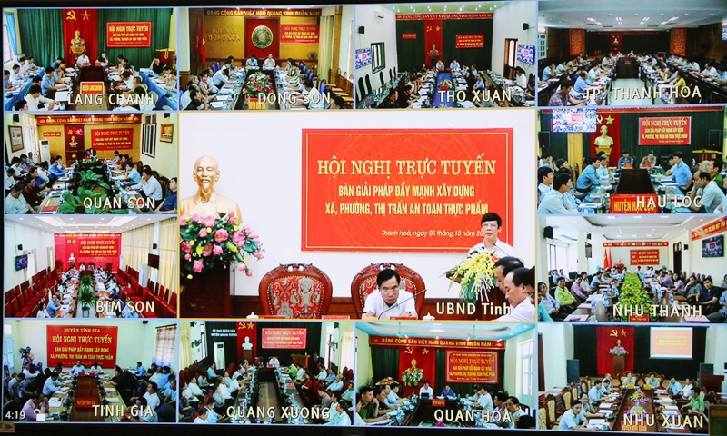 Hội nghị trực tuyến bàn giải pháp đẩy mạnh xây dựng xã, phường, thị trấn an toàn thực phẩm