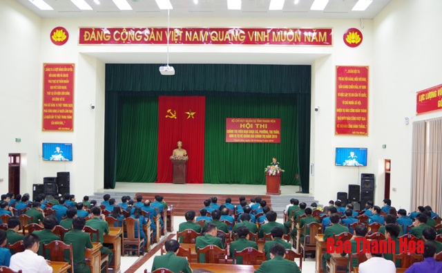Hội thi Chính trị viên Ban CHQS xã, phường, thị trấn, đơn vị tự vệ giảng bài chính trị năm 2019