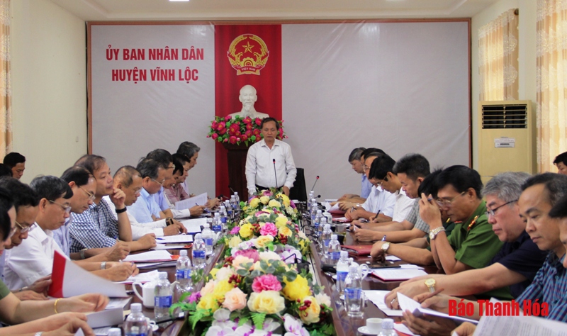 Phó Chủ tịch Thường trực UBND tỉnh Nguyễn Đức Quyền làm việc tại huyện Vĩnh Lộc