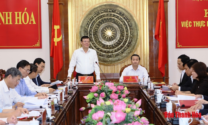 Đoàn công tác của Ban Chỉ đạo Trung ương thực hiện Quy chế dân chủ ở cơ sở làm việc với Thường trực Tỉnh ủy