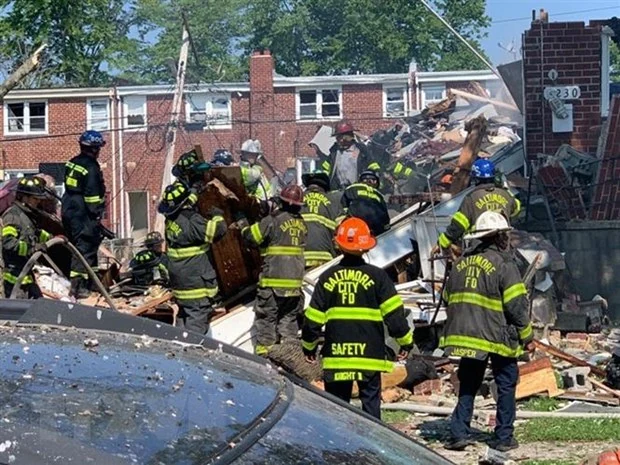 Mỹ: Một vụ nổ lớn san phẳng nhiều ngôi nhà ở Baltimore