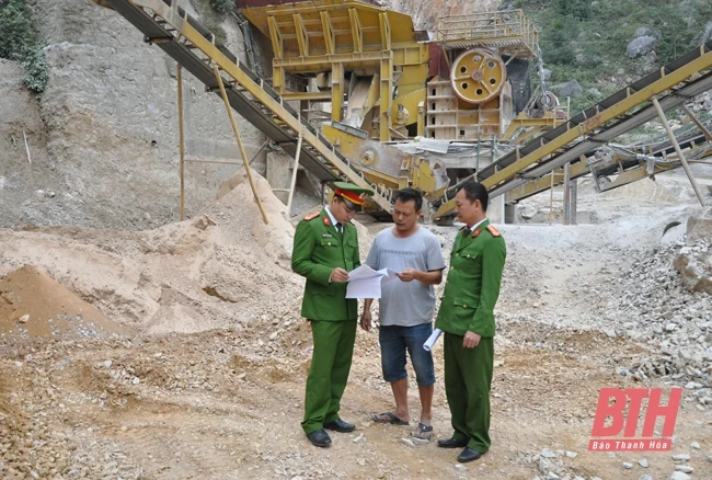 Công an huyện Hà Trung đấu tranh phòng, chống vi phạm trong lĩnh vực khoáng sản