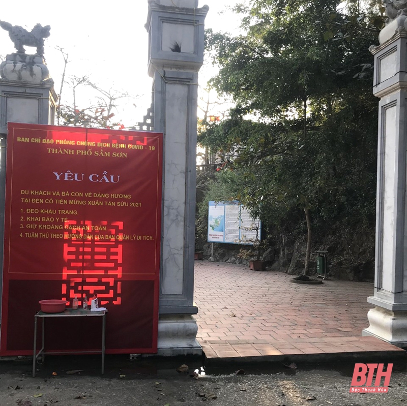 TP Sầm Sơn tăng cường công tác phòng chống dịch COVID-19 tại các điểm di tích phục vụ nhân dân đi lễ xuân Tân Sửu