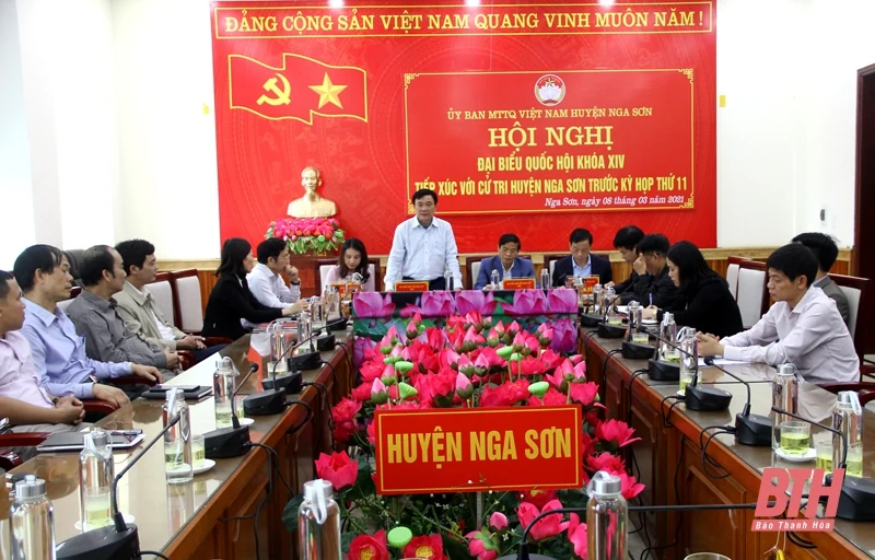 Đoàn đại biểu Quốc hội tỉnh Thanh Hóa tiếp xúc cử tri huyện Nga Sơn