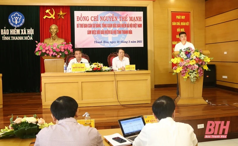 Tổng Giám đốc BHXH Việt Nam làm việc với BHXH tỉnh Thanh Hoá